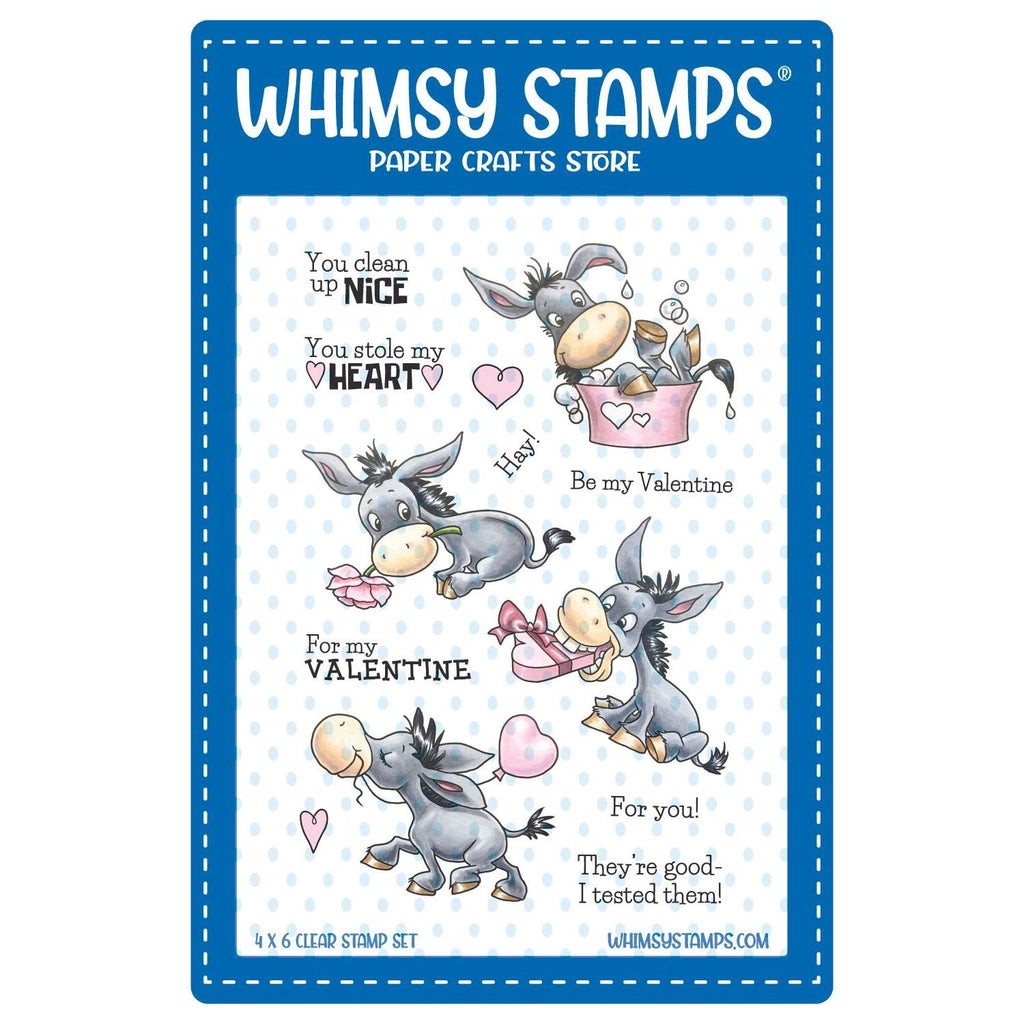 Whimsy Stamps Donkey Love Clear Stamps c1432