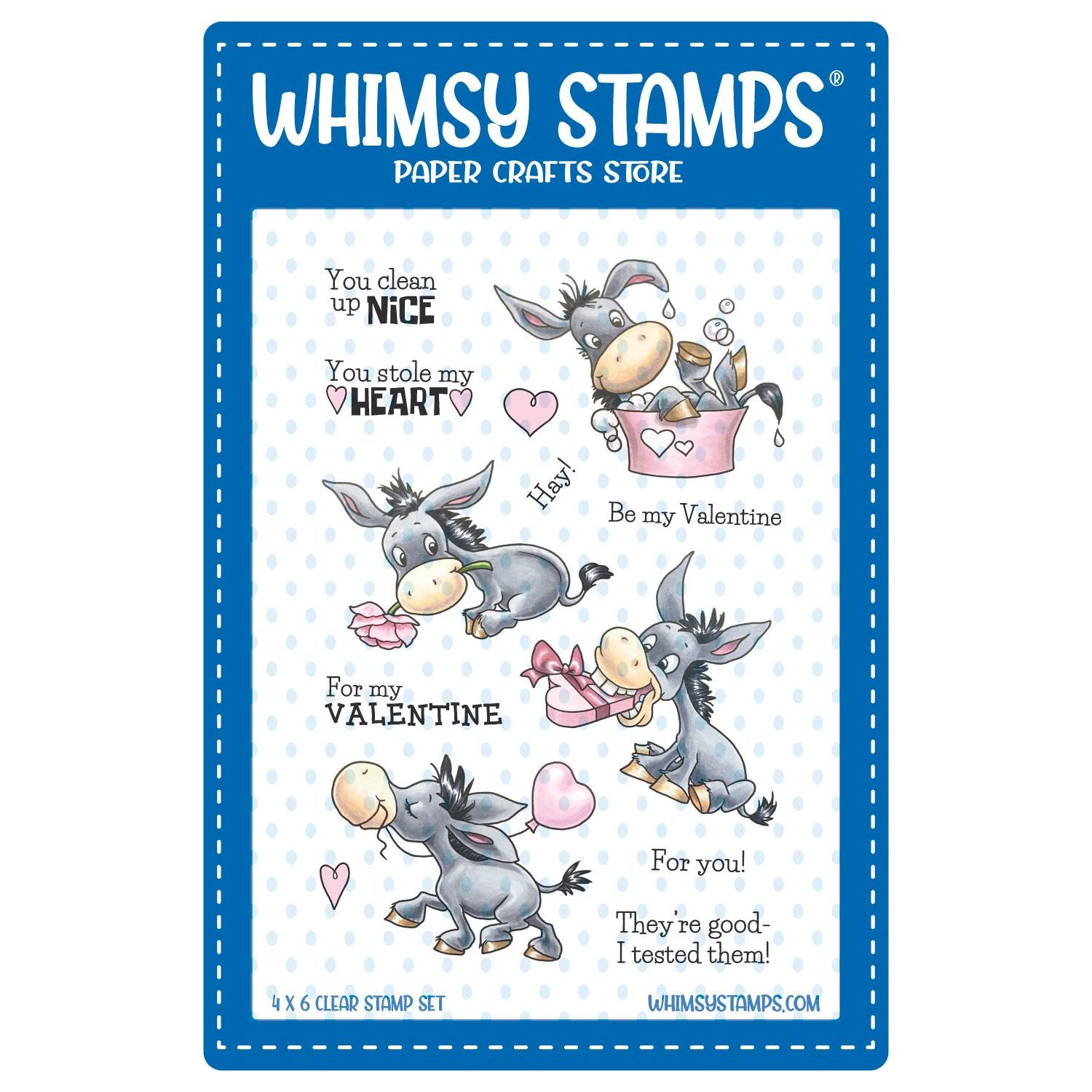 Whimsy Stamps Donkey Love Clear Stamps c1432