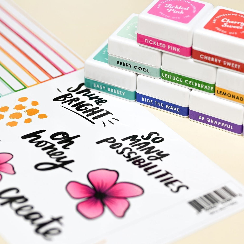 Altenew Mini Ink Cubes Label Set 2023 Amy Tangerine Collection alt7982 stickers