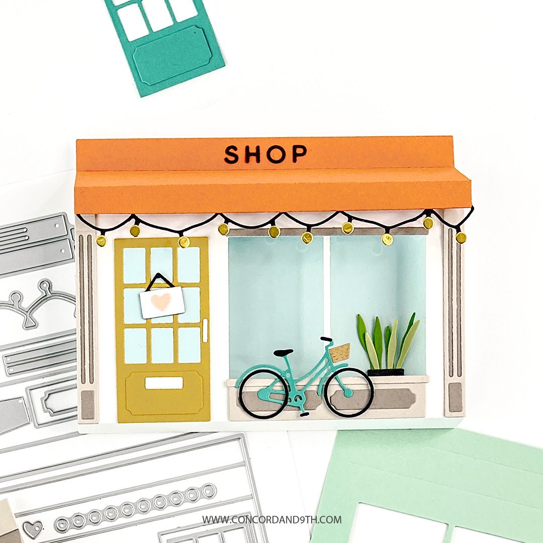 Concord & 9th Window Shoppe Pop-Up Base Dies 11790 Bicycle