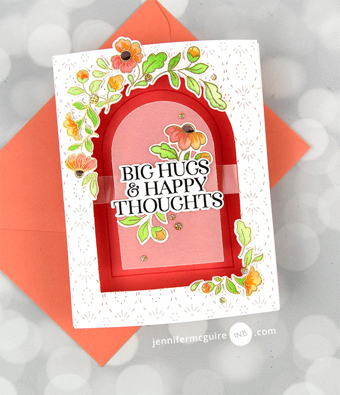 PinkFresh Studio Circle Floral Clear Stamp Set 194423 Big Hugs | color-code:ALT01