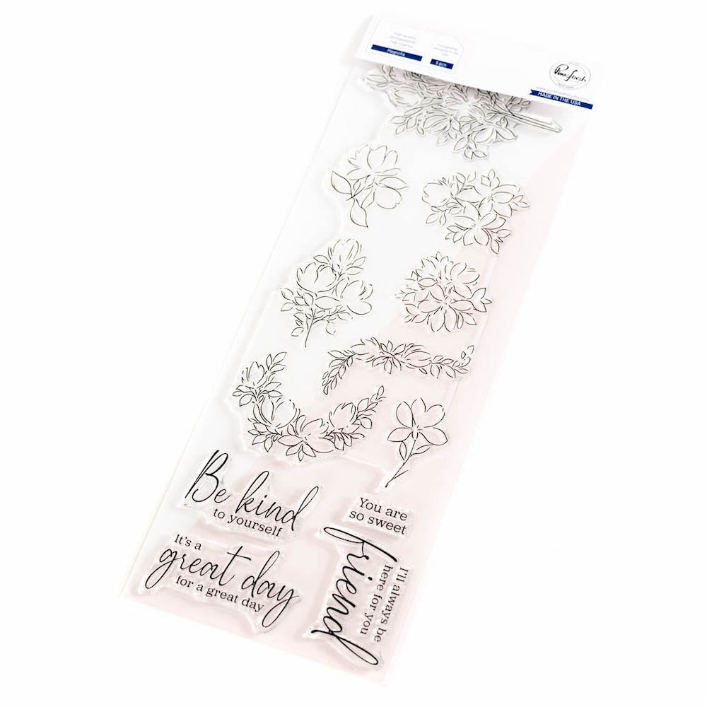 PinkFresh Studio Artistic Magnolias Clear Stamp Set 195223