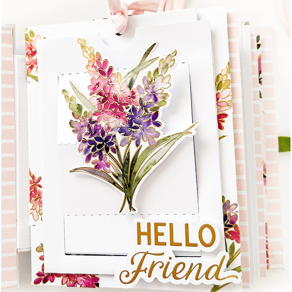 PinkFresh Studio Artistic Magnolias Clear Stamp Set 195223 Mini Album Project | color-code:ALT02