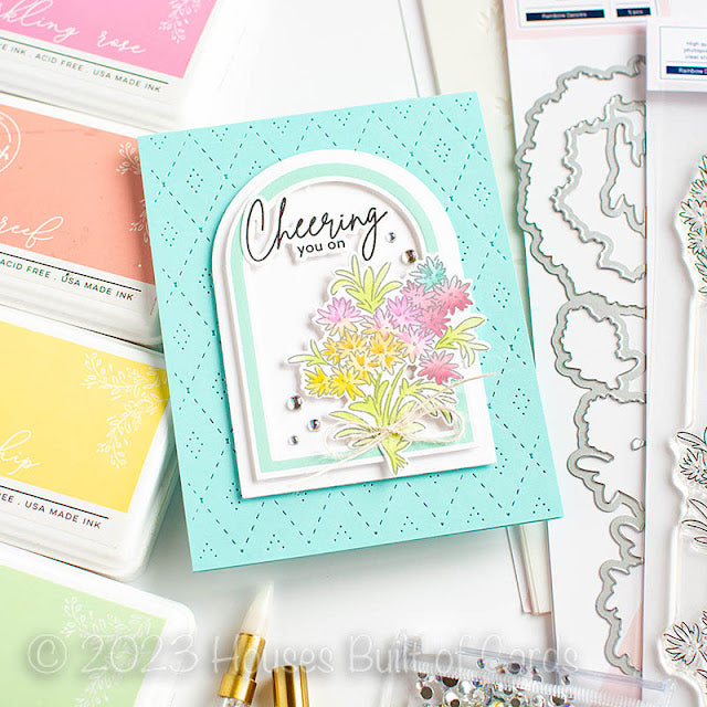 PinkFresh Studio Rainbow Daisies Clear Stamp Set 196023 Cheering | color-code:ALT01