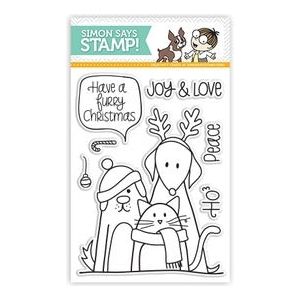 Simon Says Stamp! Simon Says Clear Stamps FURRY CHRISTMAS Friends Pets sss101204