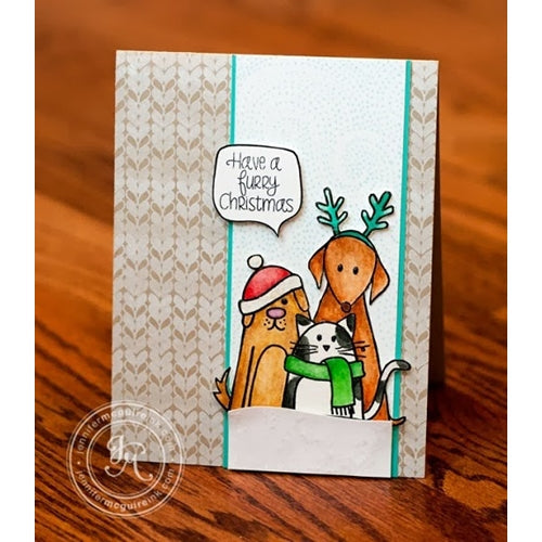 Simon Says Stamp! Simon Says Clear Stamps FURRY CHRISTMAS Friends Pets sss101204