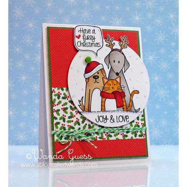 Simon Says Stamp! Simon Says Clear Stamps FURRY CHRISTMAS Friends Pets sss101204