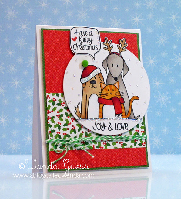 Simon Says Stamp! Simon Says Clear Stamps FURRY CHRISTMAS Friends Pets sss101204