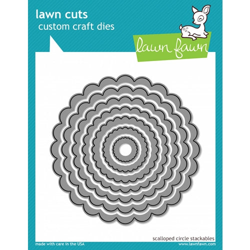 Simon Says Stamp! Lawn Fawn SCALLOPED CIRCLE STACKABLES Lawn Cuts Dies LF523