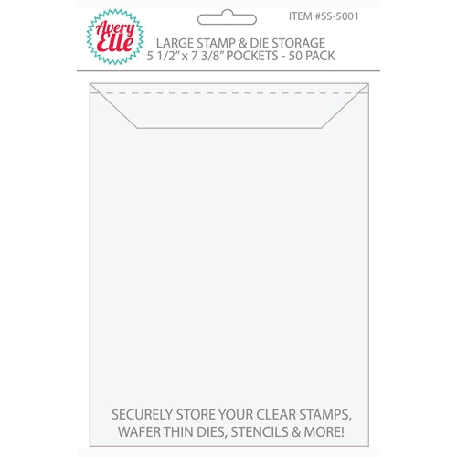 Simon Says Stamp! Avery Elle LARGE Stamp and Die Storage Pockets 5.5 x 7.375 Set of 50 SS 5001