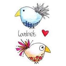Simon Says Stamp! Paper Artsy JOFY MINI 20 Lovebirds Rubber Cling Stamp JM20