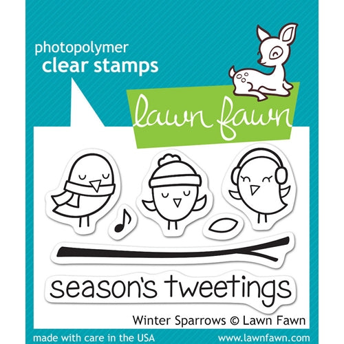 Simon Says Stamp! Lawn Fawn WINTER SPARROWS Clear Stamps LF565