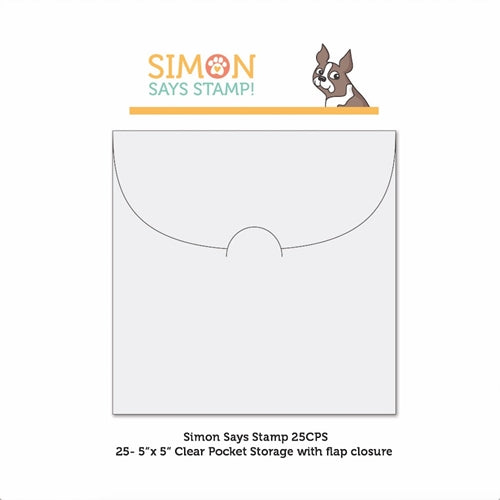Simon Says Stamp! Simon Says Stamp CLEAR POCKETS Storage 5 inches x 25 25CPS