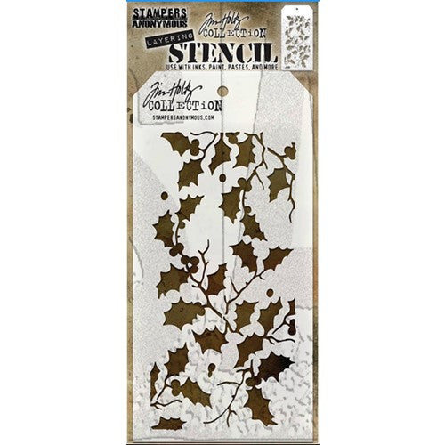 Simon Says Stamp! Tim Holtz Layering Stencil HOLLY BOUGH THS015