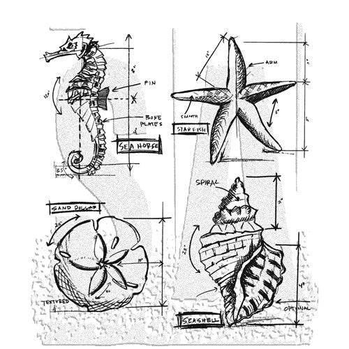 Simon Says Stamp! Tim Holtz Cling Rubber Stamps NAUTICAL BLUEPRINT cms194