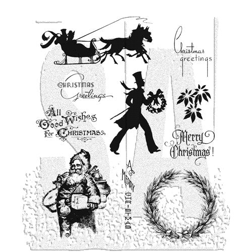 Simon Says Stamp! Tim Holtz Cling Rubber Stamps MINI HOLIDAYS 5 cms177