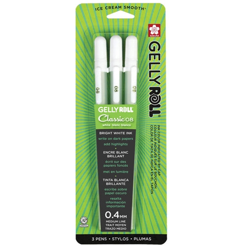 Simon Says Stamp! Sakura CLASSIC WHITE Gelly Roll Medium Point Pens Set of 3 37488