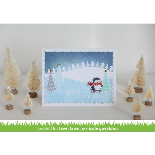 Simon Says Stamp! Lawn Fawn SET LF214WP WINTER PENGUIN Clear Stamps And Dies