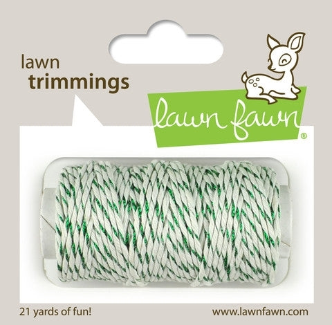 Simon Says Stamp! Lawn Fawn GREEN SPARKLE Single Cord Lawn Trimmings LF691