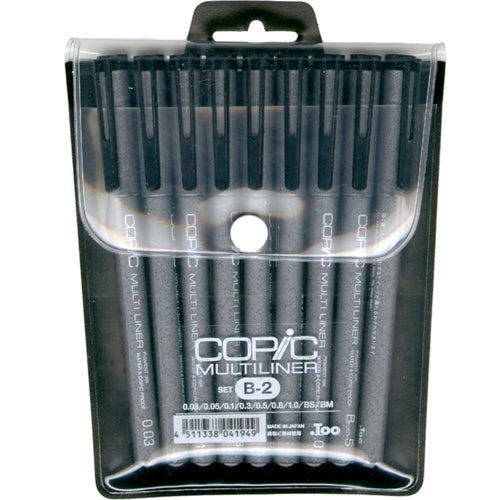 Simon Says Stamp! Copic Multiliner B-2 SET Black Ink Pens 41949