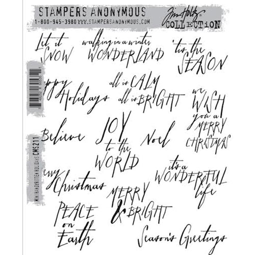 Simon Says Stamp! Tim Holtz Cling Rubber Stamps MINI HANDWRITTEN HOLIDAYS CMS211
