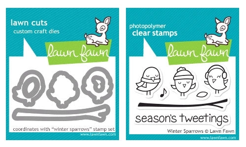 Simon Says Stamp! Lawn Fawn SET LF214WSP WINTER SPARROWS Stamps And Dies