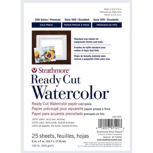 Simon Says Stamp! Strathmore WATERCOLOR PAPER 5.5x7 Ready Cut Sheets 140205