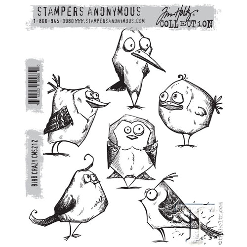 Simon Says Stamp! Tim Holtz Cling Rubber Stamps BIRD CRAZY cms212