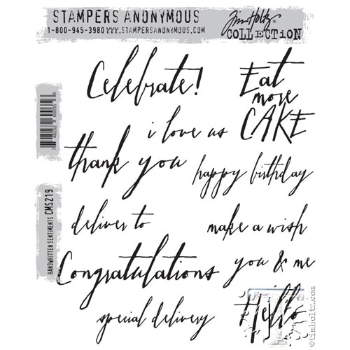 Simon Says Stamp! Tim Holtz Cling Rubber Stamps HANDWRITTEN SENTIMENTS cms219