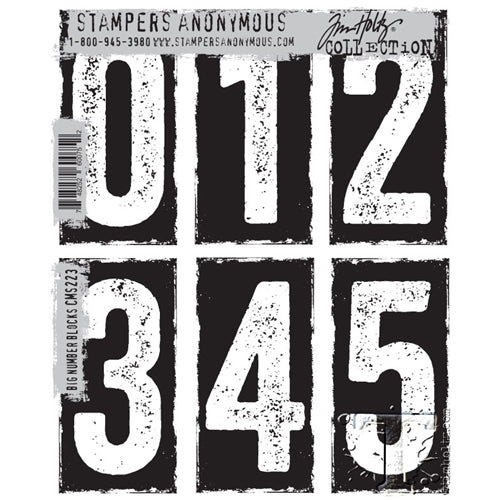 Simon Says Stamp! Tim Holtz Cling Rubber Stamps  BIG NUMBER BLOCKS CMS223