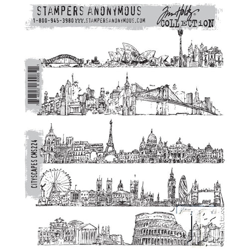 Simon Says Stamp! Tim Holtz Cling Rubber Stamps CITYSCAPES CMS224
