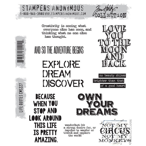 Simon Says Stamp! Tim Holtz Cling Rubber Stamps LIFE QUOTES CMS227