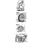 Simon Says Stamp! Tim Holtz Mini Blueprints Strip EASTER Cling Rubber Stamps THMB005