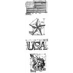 Simon Says Stamp! Tim Holtz Mini Blueprints Strip AMERICANA Cling Rubber Stamps THMB006
