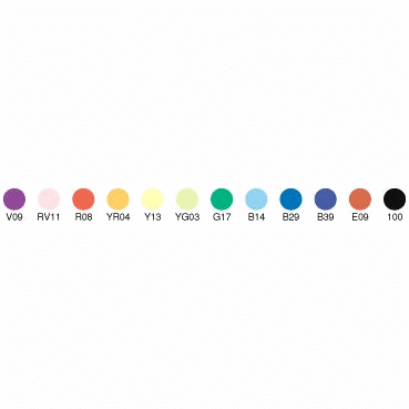 Simon Says Stamp! Copic 12 Bold BASIC SKETCH MARKER SET Colors