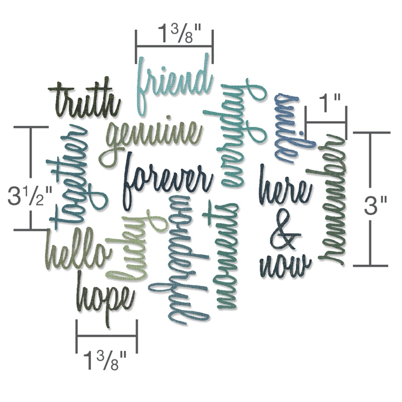 Simon Says Stamp! Tim Holtz Sizzix FRIENDSHIP WORDS SCRIPT Thinlits Die 660225