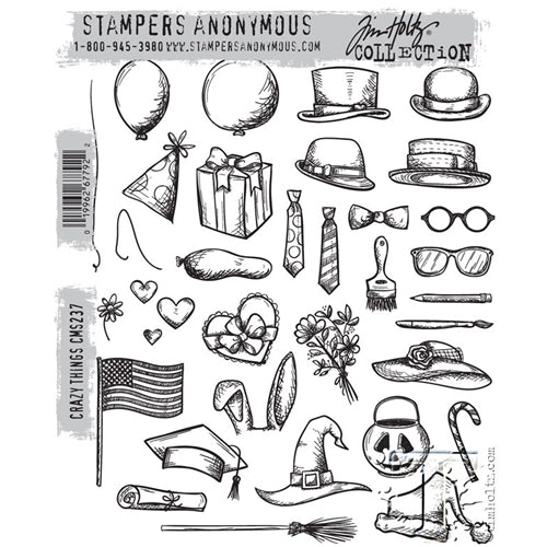 Simon Says Stamp! Tim Holtz Cling Rubber Stamps  CRAZY THINGS CMS237