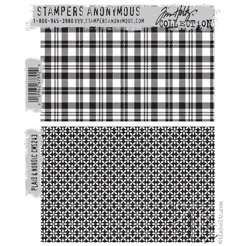 Simon Says Stamp! Tim Holtz Cling Rubber Stamp PLAID and NORDIC CMS243