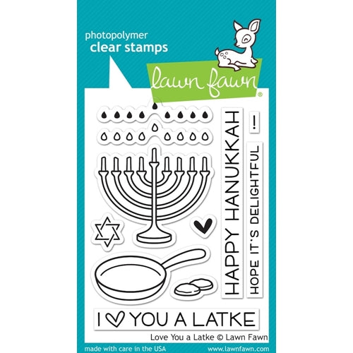 Simon Says Stamp! Lawn Fawn LOVE YOU A LATKE Clear Stamps LF941