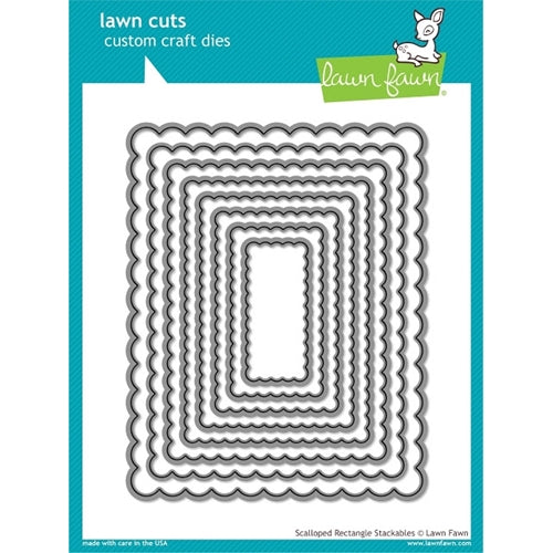Simon Says Stamp! Lawn Fawn SCALLOPED RECTANGLE STACKABLES Lawn Cuts Dies LF997