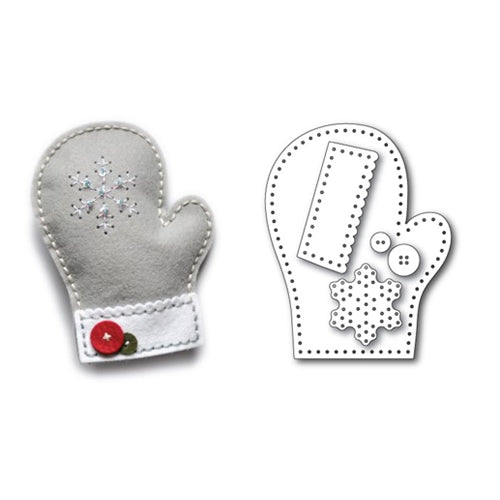 Simon Says Stamp! Memory Box PLUSH FROSTY MITTEN Craft Die 99308