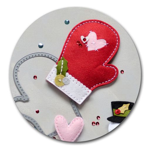 Simon Says Stamp! Memory Box PLUSH FROSTY MITTEN Craft Die 99308