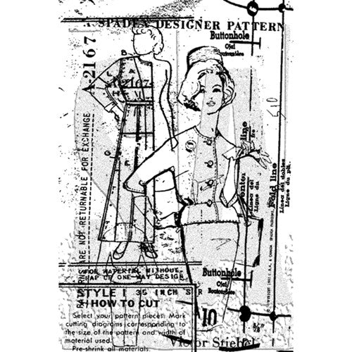 Simon Says Stamp! Tim Holtz Cling Rubber ATC Stamp VOGUE COM008