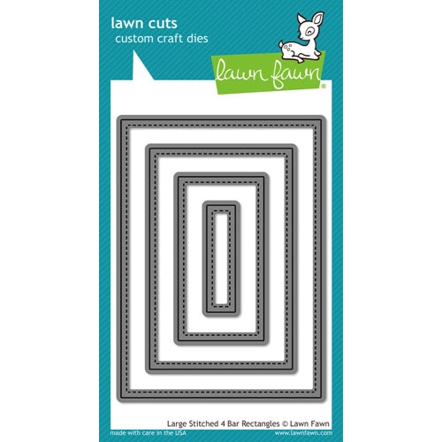 Simon Says Stamp! Lawn Fawn LARGE STITCHED 4 BAR RECTANGLES Lawn Cuts LF1026