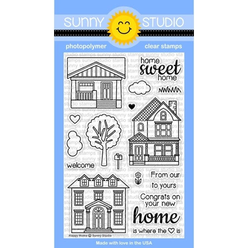 Simon Says Stamp! Sunny Studio HAPPY HOME Clear Stamp Set SSCL 114