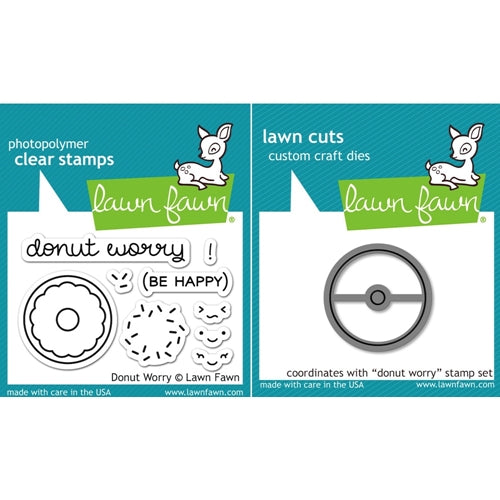 Simon Says Stamp! Lawn Fawn SET LF16SETDW DONUT WORRY Clear Stamps and Dies