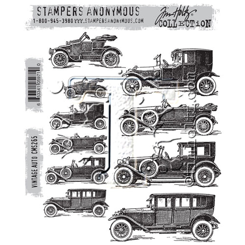 Simon Says Stamp! Tim Holtz Cling Rubber Stamps VINTAGE AUTO CMS265