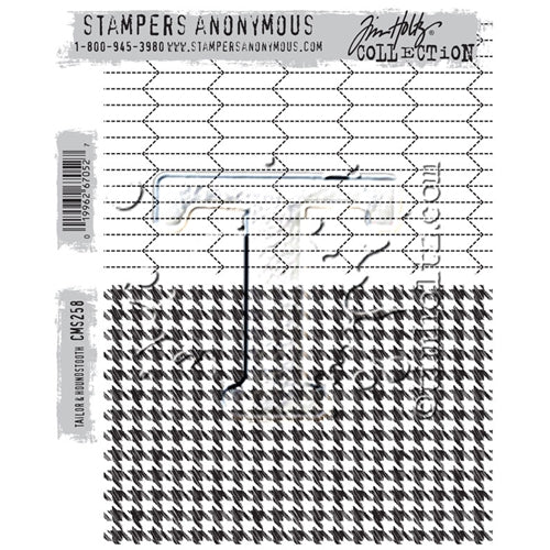 Simon Says Stamp! Tim Holtz Cling Rubber Stamps TAILOR AND HOUNDSTOOTH CMS258