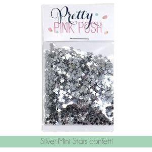 Simon Says Stamp! Pretty Pink Posh SILVER MINI STAR CONFETTI Sequins