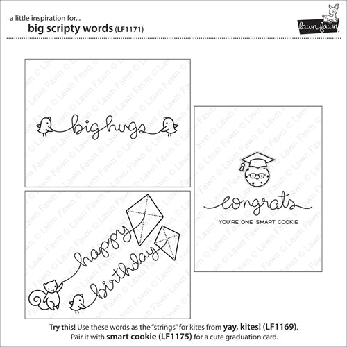 Simon Says Stamp! Lawn Fawn BIG SCRIPTY WORDS Clear Stamps LF1171